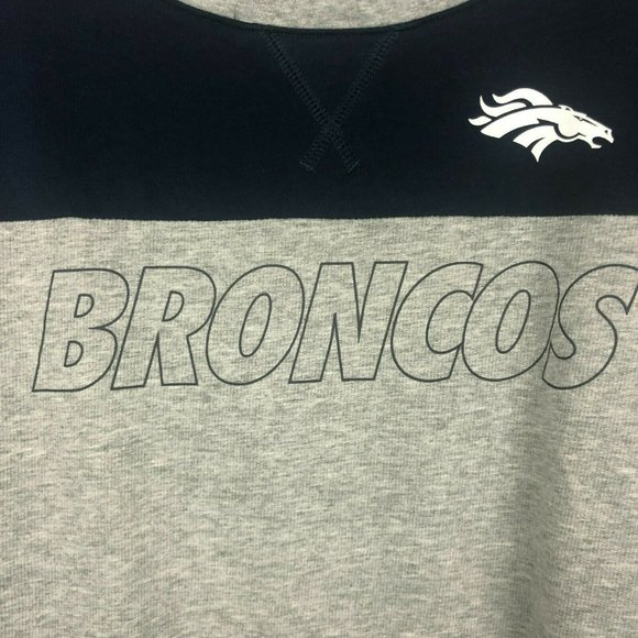 Denver Broncos Womens Sweatshirt Medium Nike Long Sleeve Lightweight Gray Blue - Picture 4 of 11
